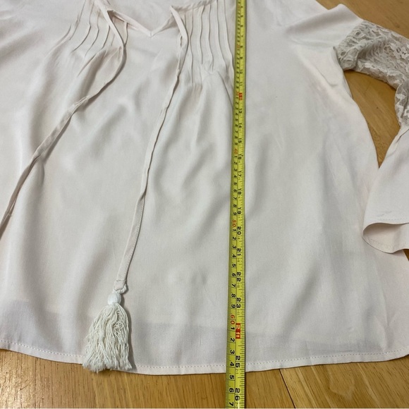 Womens Emery Rose Ivory Floral Laced Long-sleeve Top Medium - Picture 6 of 11